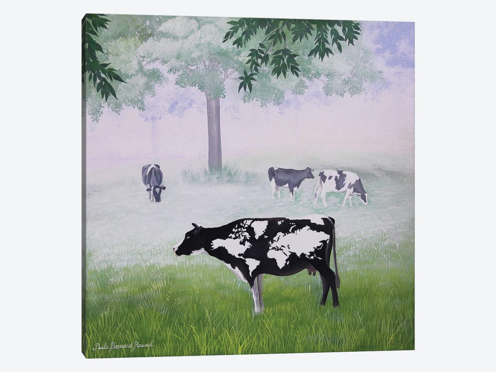 Cow World by Paule Bernard Roussel 1-piece Art Print