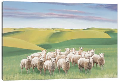 Movement Of The Herd Canvas Art Print - Paule Bernard Roussel
