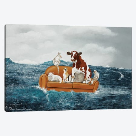 Cow On Sofa Canvas Print #PBN13} by Paule Bernard Roussel Art Print