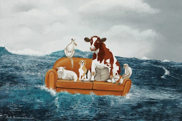 Kangaroos: Cow On Sofa by Paule Bernard Roussel