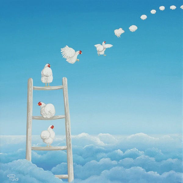 Chickens & Roosters: Chicken In The Clouds by Paule Bernard Roussel