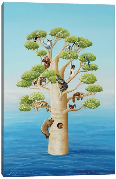 Noah Tree Canvas Art Print - Squirrel Art