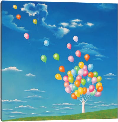 Tree In The Sky Canvas Art Print - Playful Surrealism