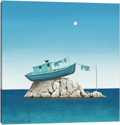 Laundry Boat Canvas Art Print - Whimsical Décor