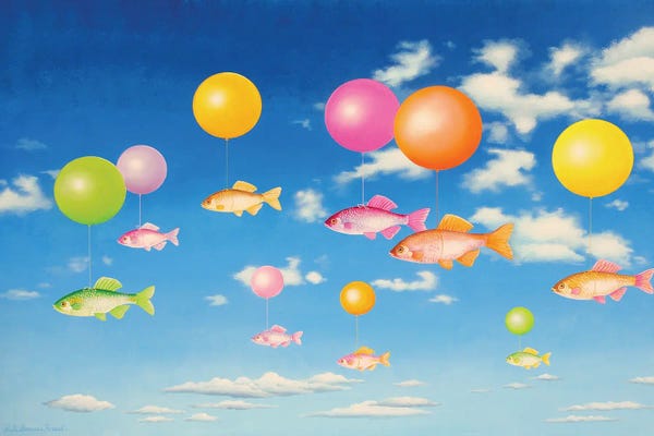 Playful Surrealism: Like A Fish In The Air by Paule Bernard Roussel