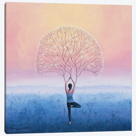 Waterfall Meditation Yoga Canvas Print by P.D. Moreno
