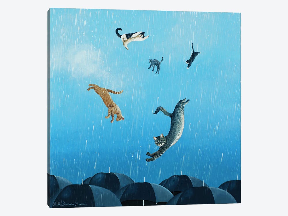 It's Raining Cats And Cats by Paule Bernard Roussel 1-piece Canvas Art Print