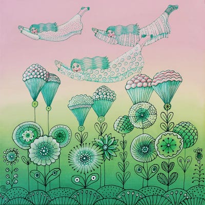 Flower Girls by Paule Bernard Roussel framed wall art