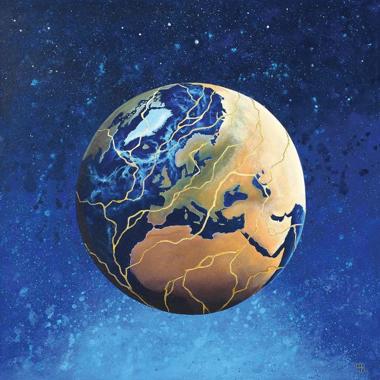 Kintsugi Earth by Paule Bernard Roussel wall art