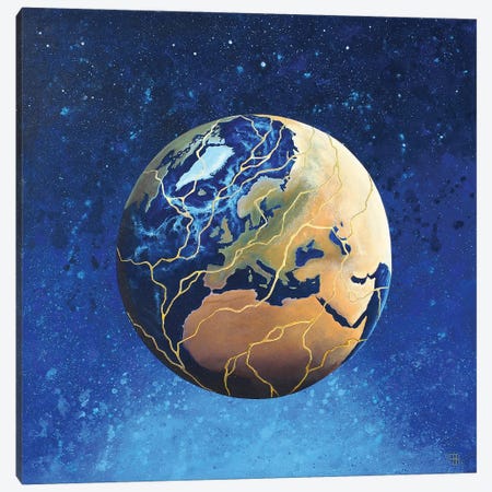 Kintsugi Earth Canvas Print #PBN69} by Paule Bernard Roussel Canvas Art