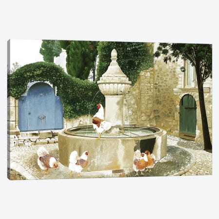 Fountain In Vaison Canvas Print #PBN7} by Paule Bernard Roussel Canvas Print