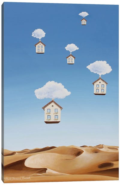 Go Up In Smoke Canvas Art Print - Playful Surrealism