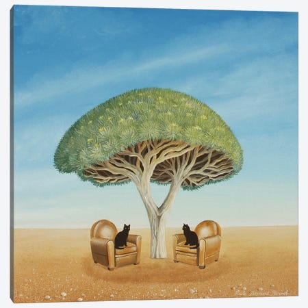 Talk In The Desert Canvas Print #PBN9} by Paule Bernard Roussel Canvas Wall Art