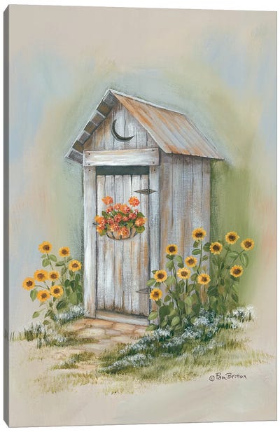 Country Outhouse I Canvas Art Print - Bathroom Art
