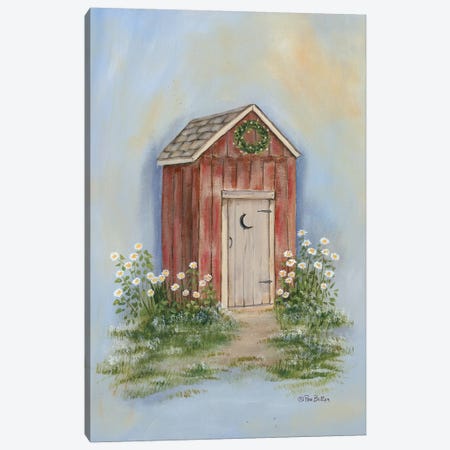 Country Outhouse II Canvas Print #PBR16} by Pam Britton Canvas Wall Art