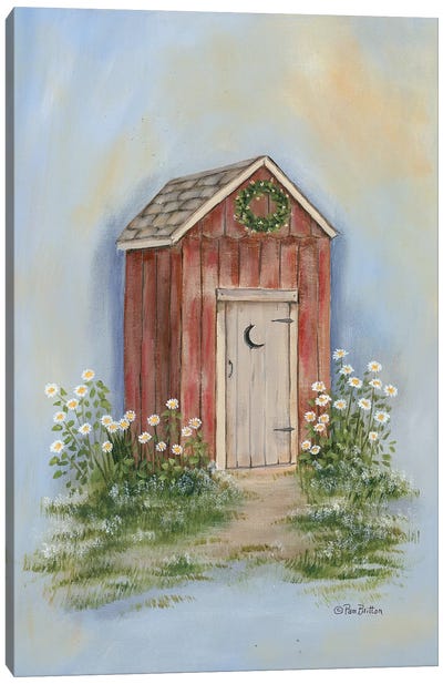 Country Outhouse II Canvas Art Print - Cabin & Lodge Décor