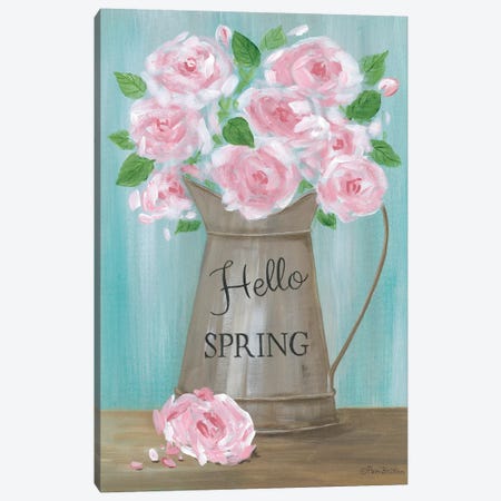 Hello Spring Roses Canvas Print #PBR17} by Pam Britton Canvas Artwork