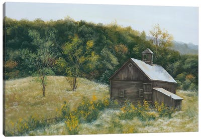 Barn in Vermont Canvas Art Print - Countryside Art