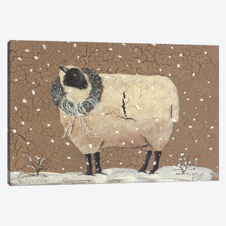 Christmas Sheep Canvas Print #PBR29} by Pam Britton Canvas Wall Art