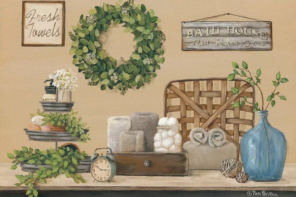 Pam Britton: Farmhouse Bath I by Pam Britton
