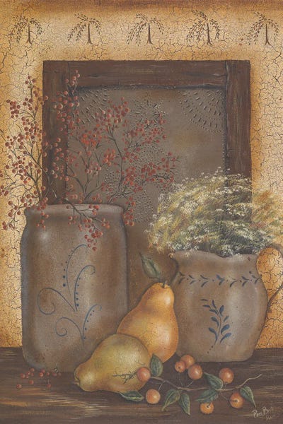 Pottery Still Life: Crock Tin Panel by Pam Britton