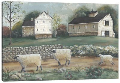 Pennsylvania Farm Canvas Art Print - Sheep Art