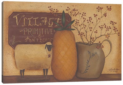 Sheep And Pineapple Canvas Art Print - Pottery Still Life