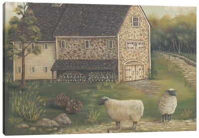 Stone Barn Canvas Art Print - Barns