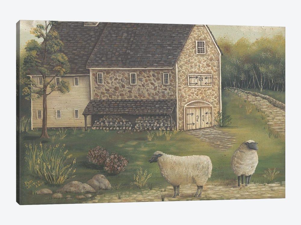 Stone Barn by Pam Britton 1-piece Canvas Art Print