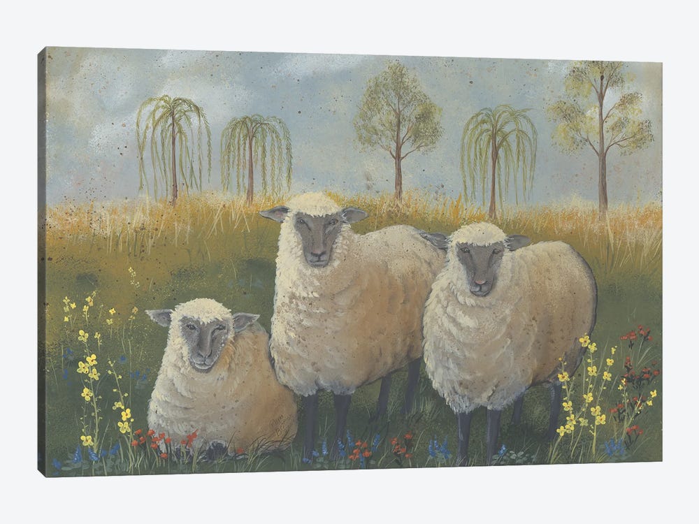 Three Sheep by Pam Britton 1-piece Canvas Artwork