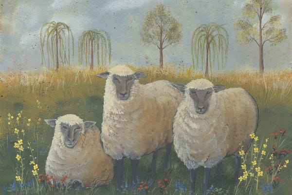 Pam Britton: Three Sheep by Pam Britton