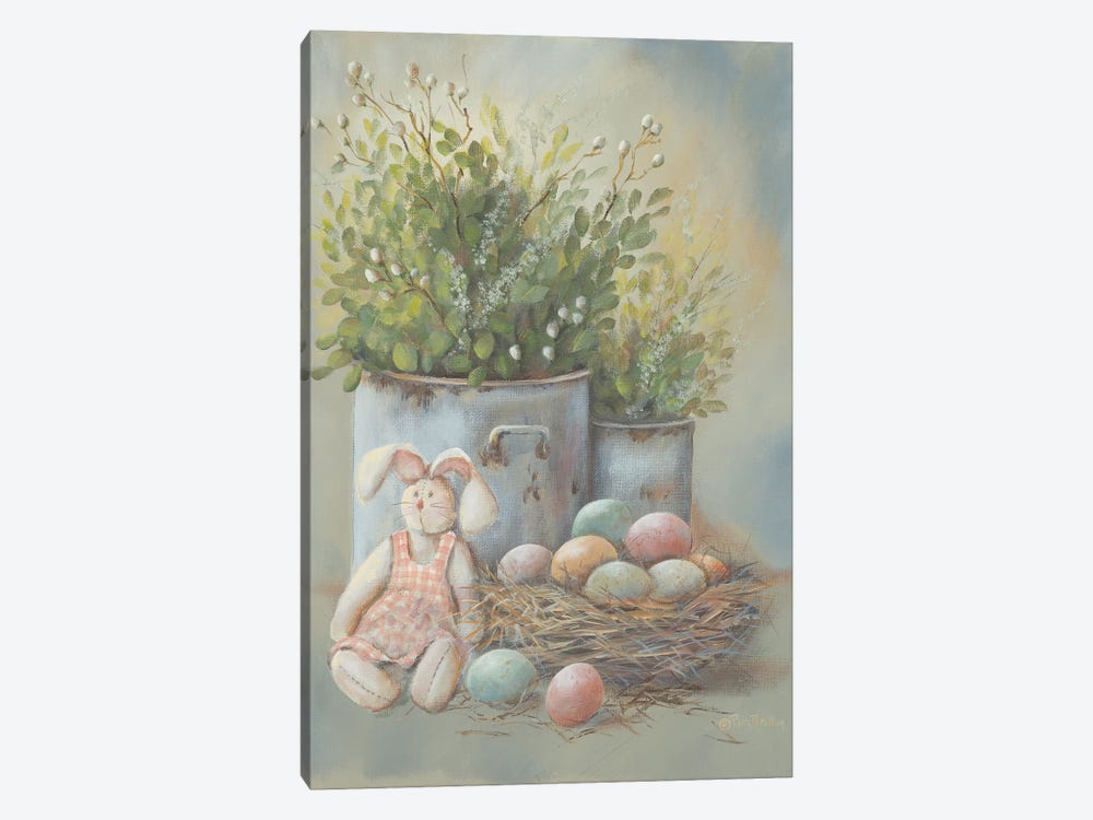 Rustic Easter Vignette by Pam Britton 1-piece Canvas Art Print