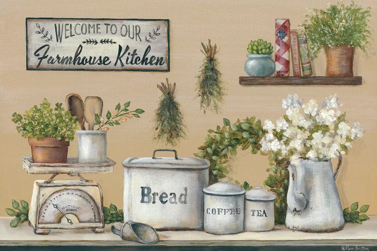 Garden Farmhouse Kitchen by Pam Britton canvas print