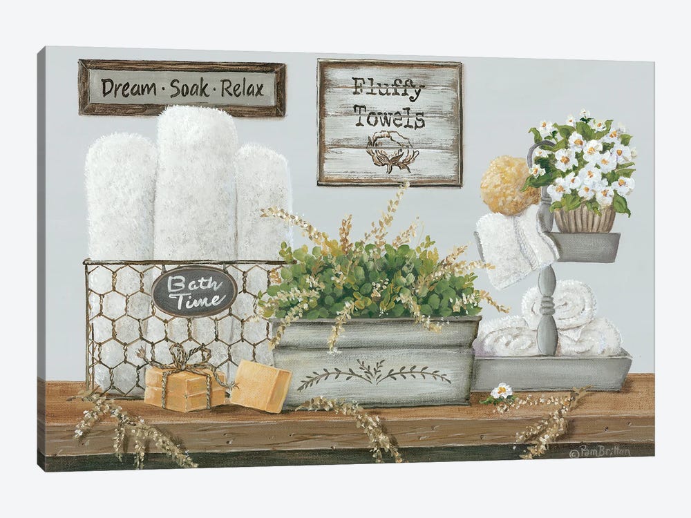 Fluffy Towels by Pam Britton 1-piece Canvas Art Print