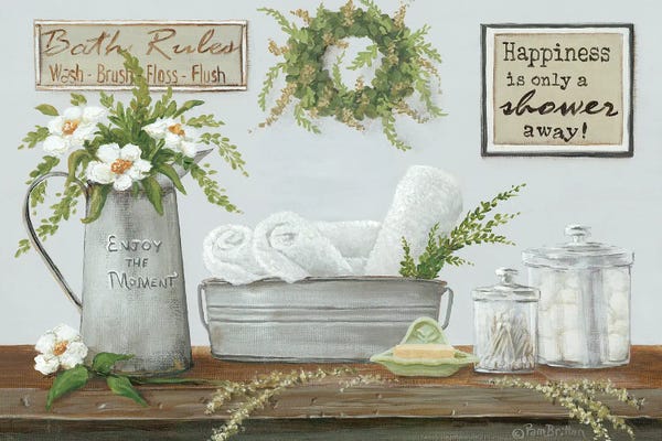 Large Floral & Botanical Art - Canvas Prints: Fresh Towels by Pam Britton