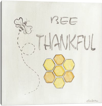 Bee Thankful Canvas Art Print - Pam Britton