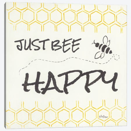 Just Bee Happy Canvas Print #PBR66} by Pam Britton Canvas Print