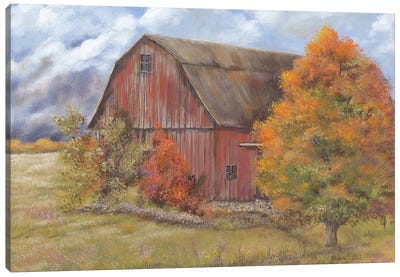 Autumn Barn Canvas Art Print - Farm Art