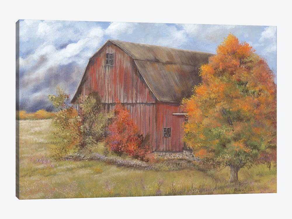 Autumn Barn by Pam Britton 1-piece Canvas Art Print