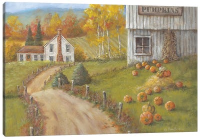 Harvest Pumpkin Farm Canvas Art Print - Farm Art
