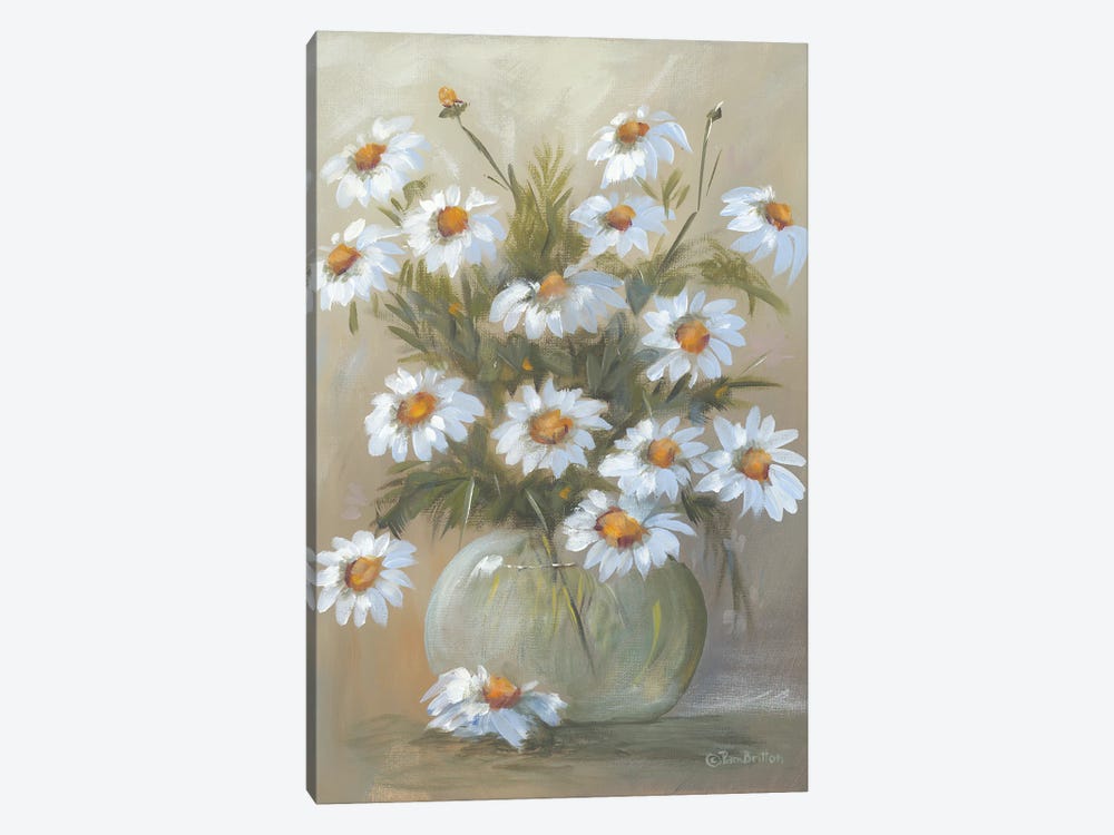 Bowl Of Daisies by Pam Britton 1-piece Canvas Print