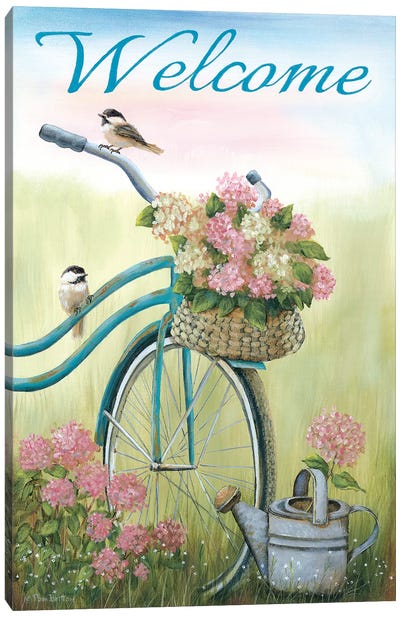 Old Bike Welcome Canvas Art Print - Pam Britton