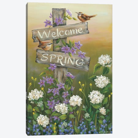 Welcome Spring Canvas Print #PBR9} by Pam Britton Canvas Art Print
