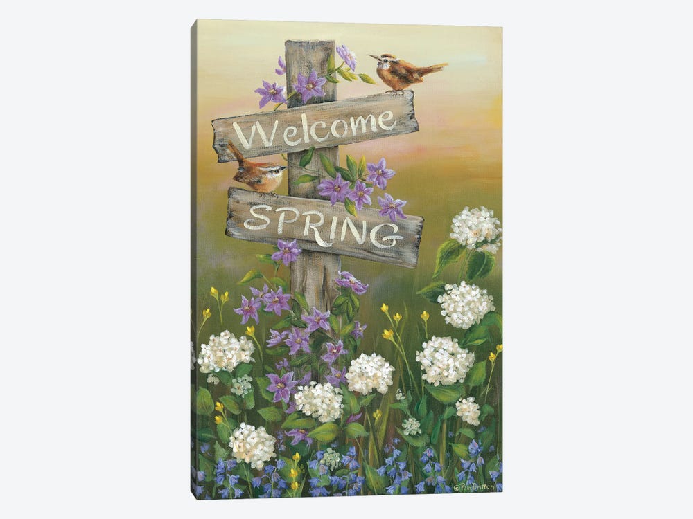 Welcome Spring by Pam Britton 1-piece Canvas Print