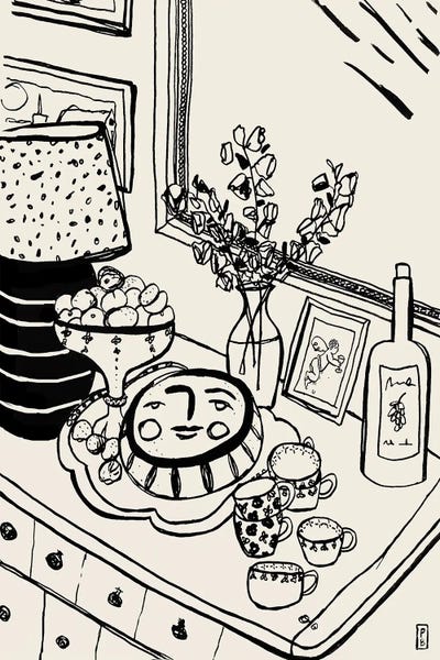 Black & White Drawings & Illustrations: Let's Eat by Pascale Berkowitz