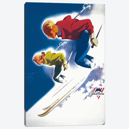 Jantzen by Binder Man and Women, Ski 1947 Canvas Print #PCA344} by Print Collection Canvas Print