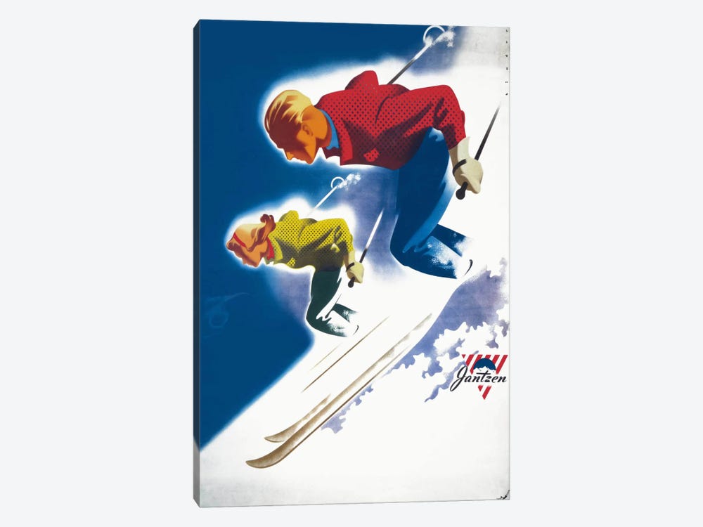 Jantzen by Binder Man and Women, Ski 1947 by Print Collection 1-piece Canvas Print