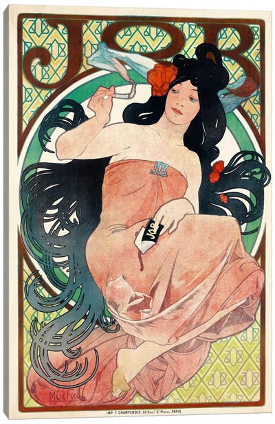 Job Papers by Mucha Canvas Art Print