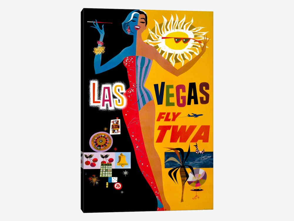 Las Vegas, Fly TWA by Print Collection 1-piece Canvas Print