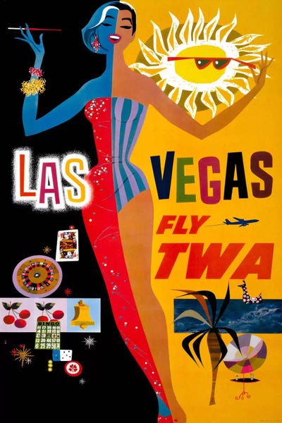 Print Collection: Las Vegas, Fly TWA by Print Collection